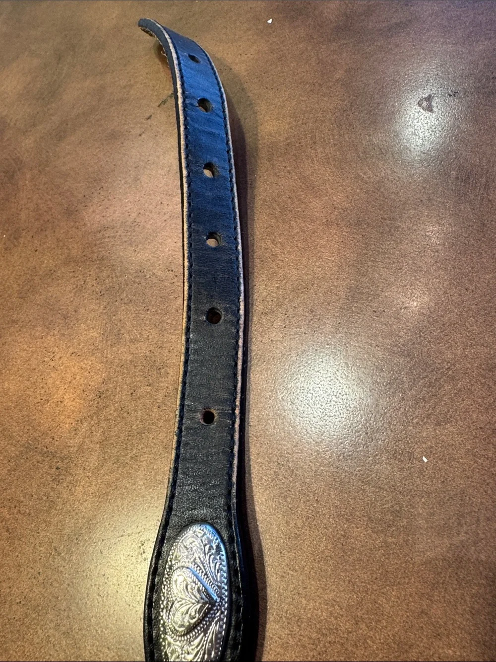 Black Leather Women's Western Concho Belt - Picture 6 of 6